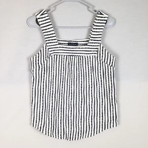 Lucky Brand Tank Top Small Petite Womens Sleeveless Tank Top White Black Stripe